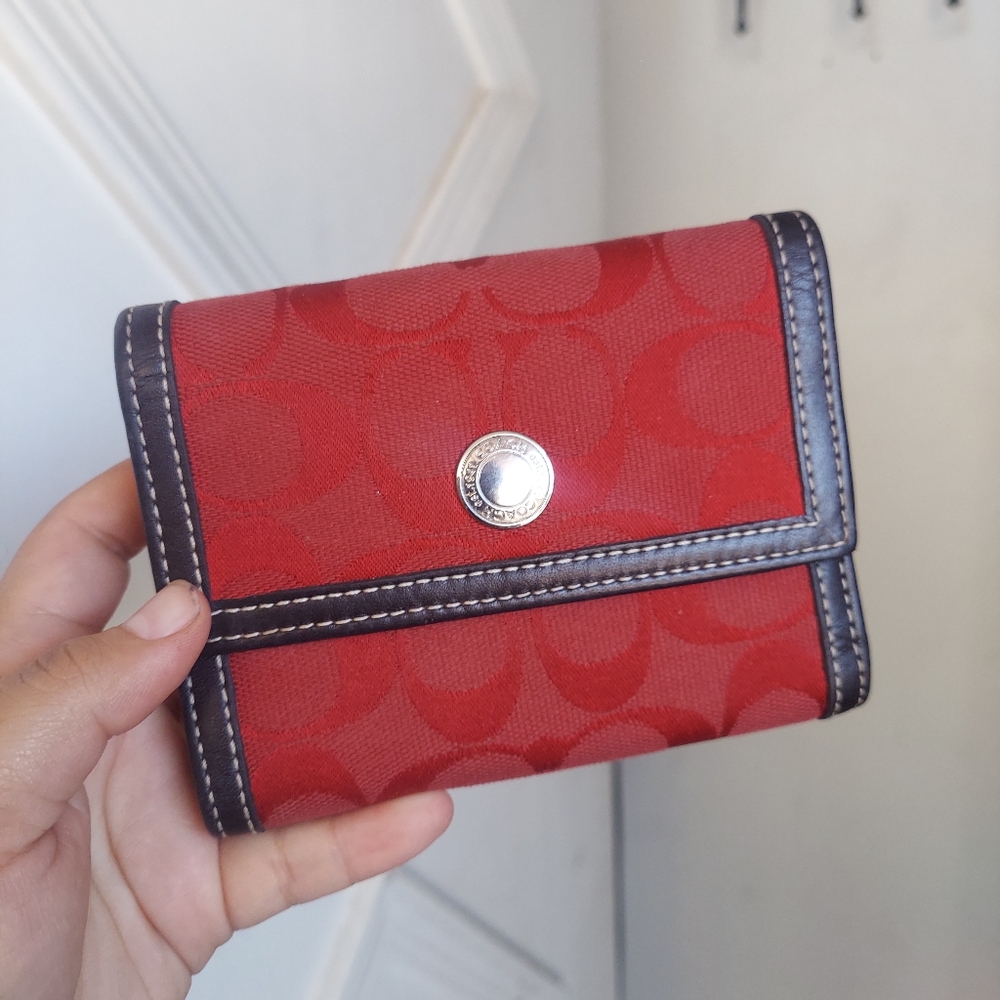 Vintage Coach Y2K Canvas Leather Wallet❤️🤎